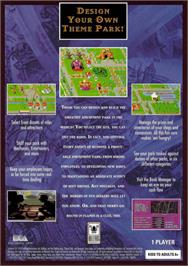 Box back cover for Theme Park on the Sega Genesis.