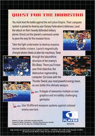 Box back cover for Thunder Force 4 on the Sega Genesis.
