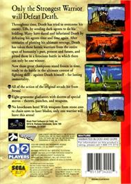 Box back cover for Time Killers on the Sega Genesis.