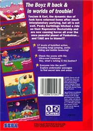 Box back cover for Toejam And Earl 2 - Panic On Funkotron on the Sega Genesis.