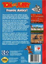 Box back cover for Tom And Jerry - Frantic Antics on the Sega Genesis.
