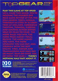 Box back cover for Top Gear 2 on the Sega Genesis.