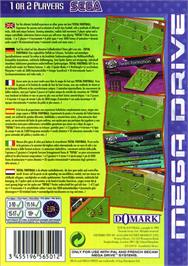 Box back cover for Total Football on the Sega Genesis.
