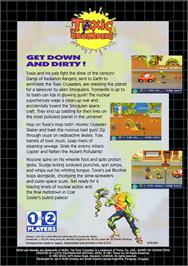 Box back cover for Toxic Crusaders on the Sega Genesis.