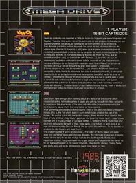 Box back cover for Uwol - Quest For Money on the Sega Genesis.