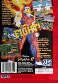 Box back cover for Virtua Fighter 2 on the Sega Genesis.