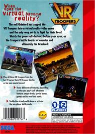 Box back cover for Vr Troopers on the Sega Genesis.