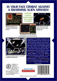 Box back cover for Warpspeed on the Sega Genesis.