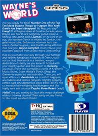 Box back cover for Wayne's World on the Sega Genesis.