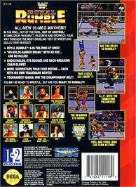 Box back cover for Wwf Royal Rumble on the Sega Genesis.
