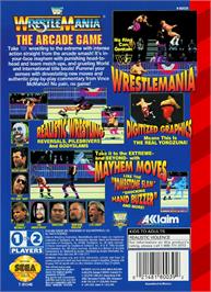 Box back cover for Wwf Wrestlemania - The Arcade Game on the Sega Genesis.