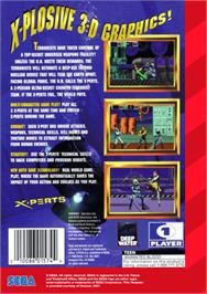 Box back cover for X-Perts on the Sega Genesis.