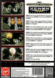 Box back cover for Xenon 2: Megablast on the Sega Genesis.