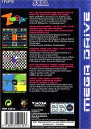 Box back cover for Zool on the Sega Genesis.