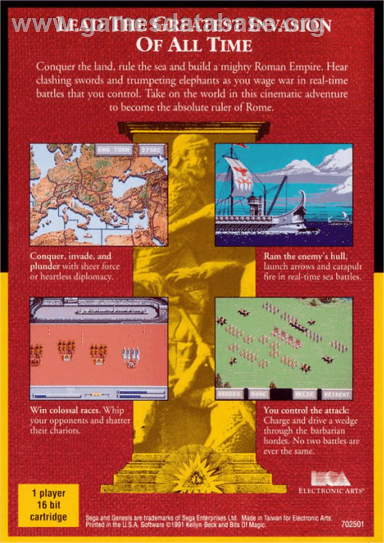 Centurion: Defender of Rome - Sega Genesis - Artwork - Box Back