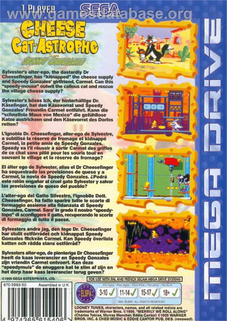 Cheese Cat-Astrophe starring Speedy Gonzales - Sega Genesis - Artwork - Box Back
