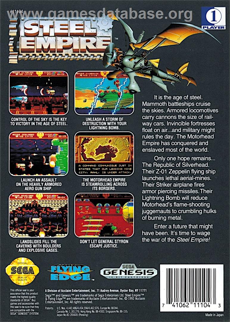 Empire Of Steel - Sega Genesis - Artwork - Box Back
