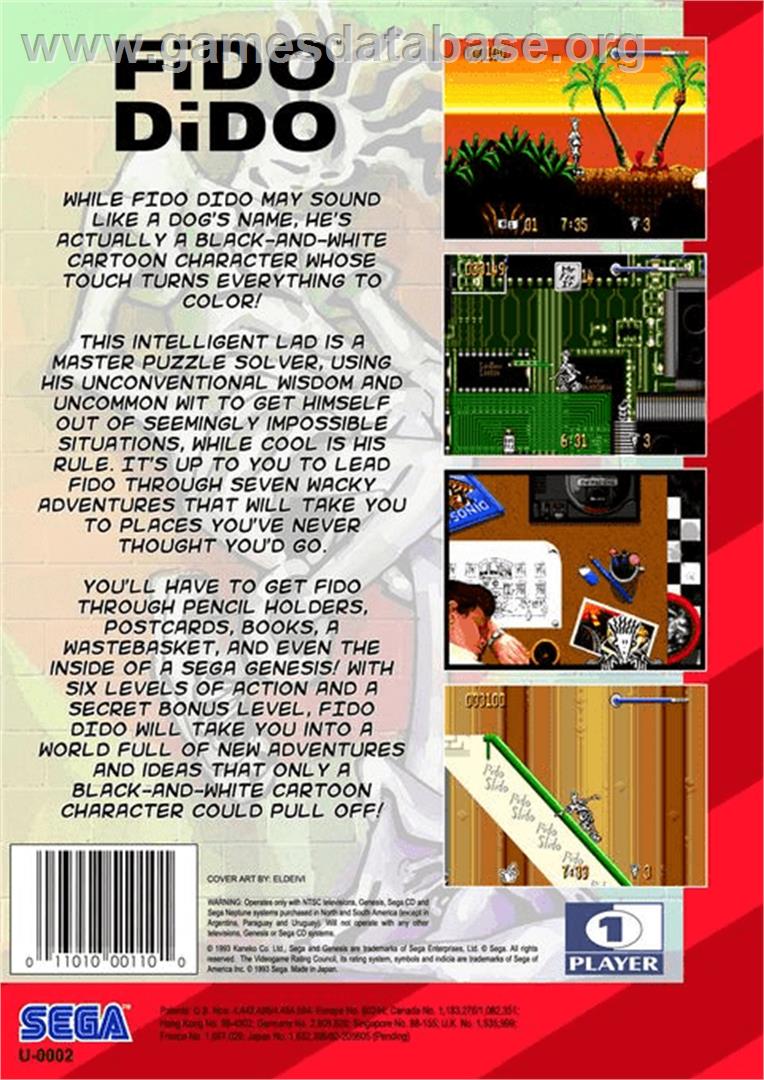 Fido Dido - Sega Genesis - Artwork - Box Back