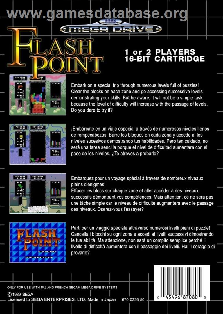 Flash Point - Sega Genesis - Artwork - Box Back