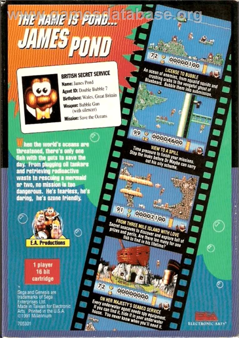 James Pond - Sega Genesis - Artwork - Box Back