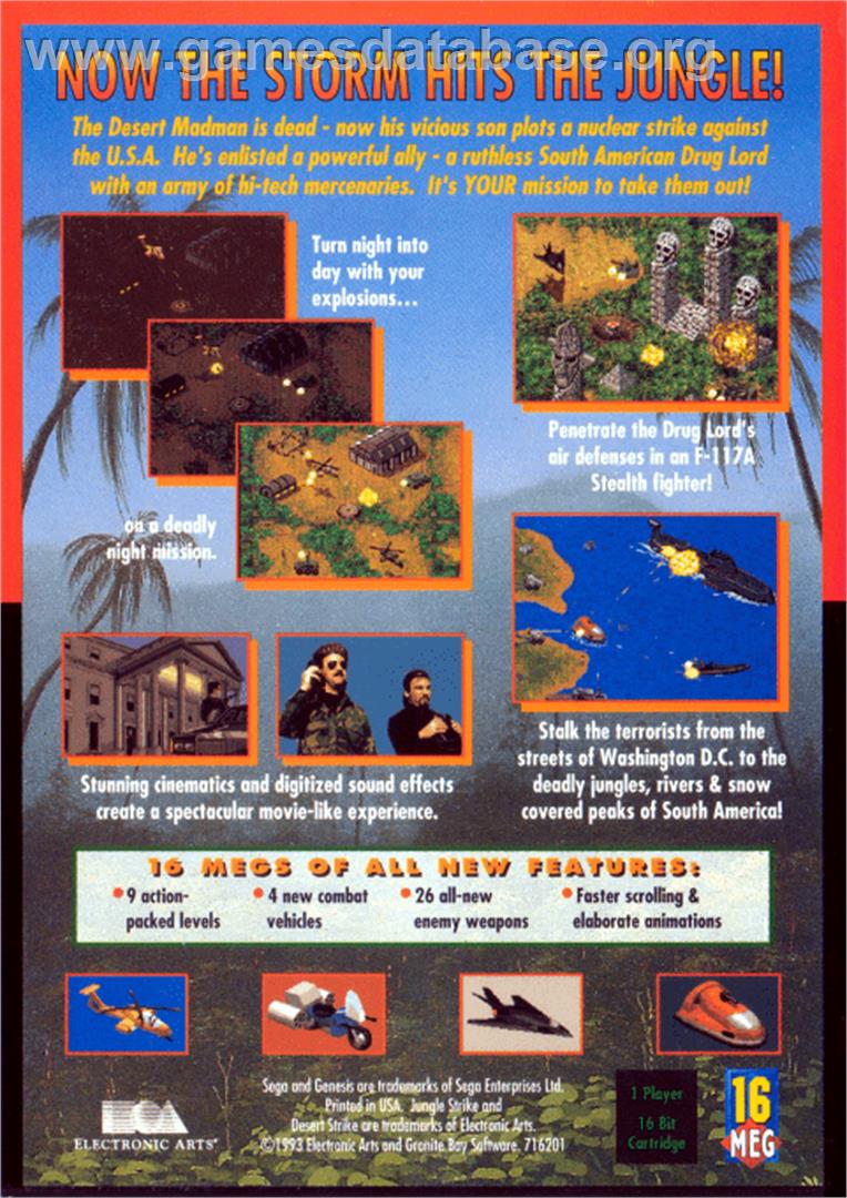 Jungle Strike - Sega Genesis - Artwork - Box Back