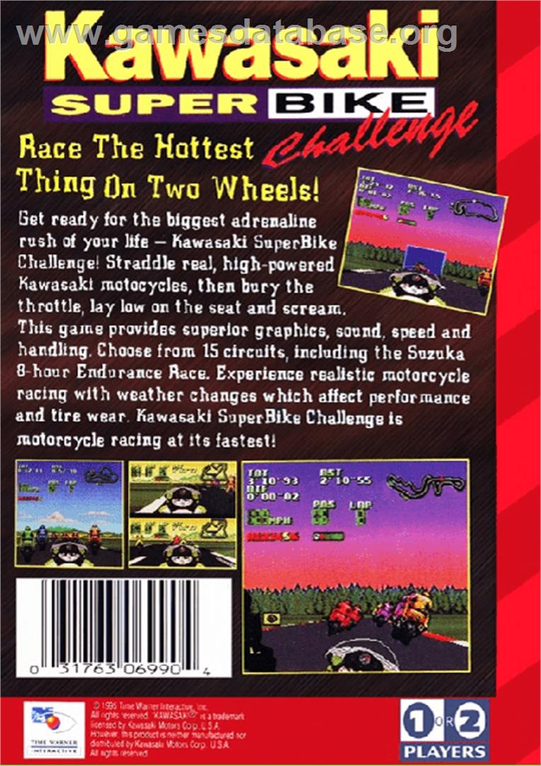 Kawasaki Superbike Challenge - Sega Genesis - Artwork - Box Back