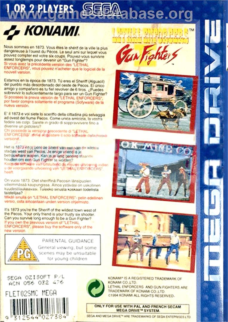 Lethal Enforcers II: Gun Fighters - Sega Genesis - Artwork - Box Back