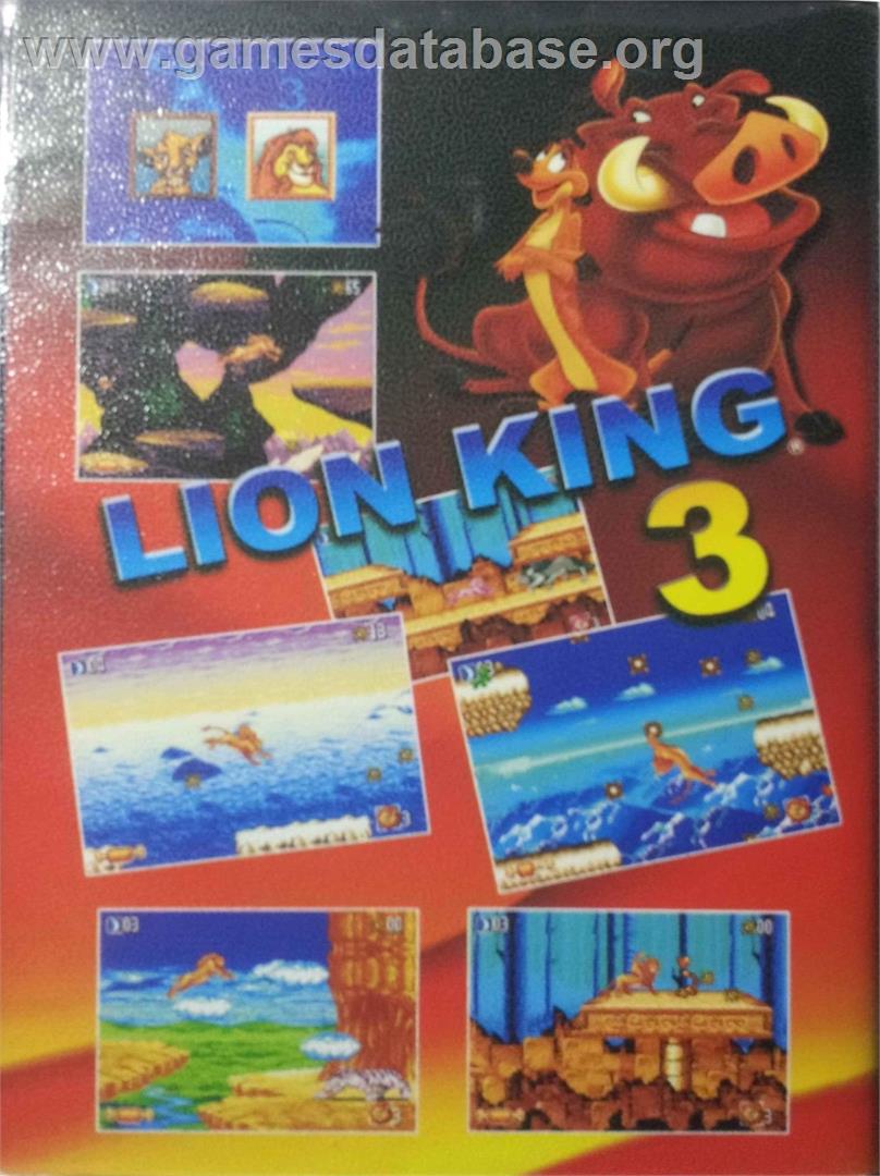 Lion King 3, The - Sega Genesis - Artwork - Box Back
