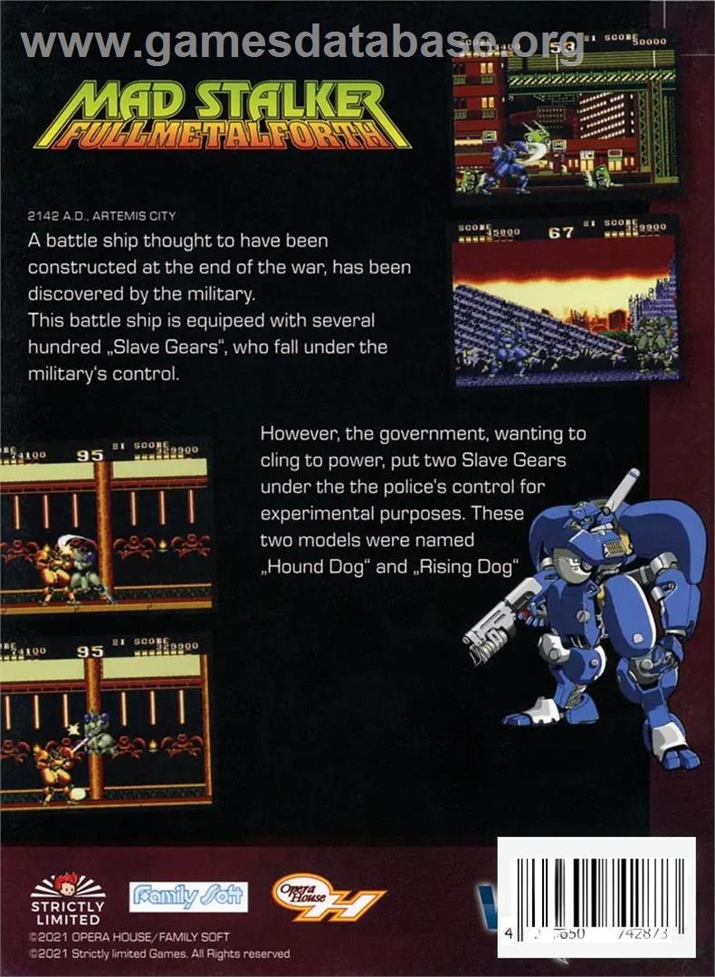Mad Stalker - Full Metal Forth - Sega Genesis - Artwork - Box Back