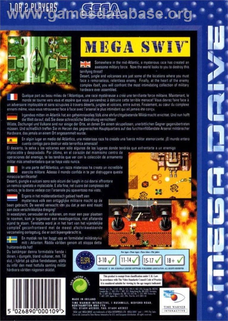 Mega Swiv - Sega Genesis - Artwork - Box Back