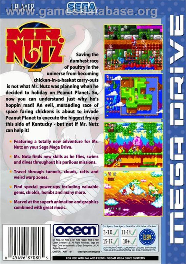 Mr. Nutz 2 - Sega Genesis - Artwork - Box Back