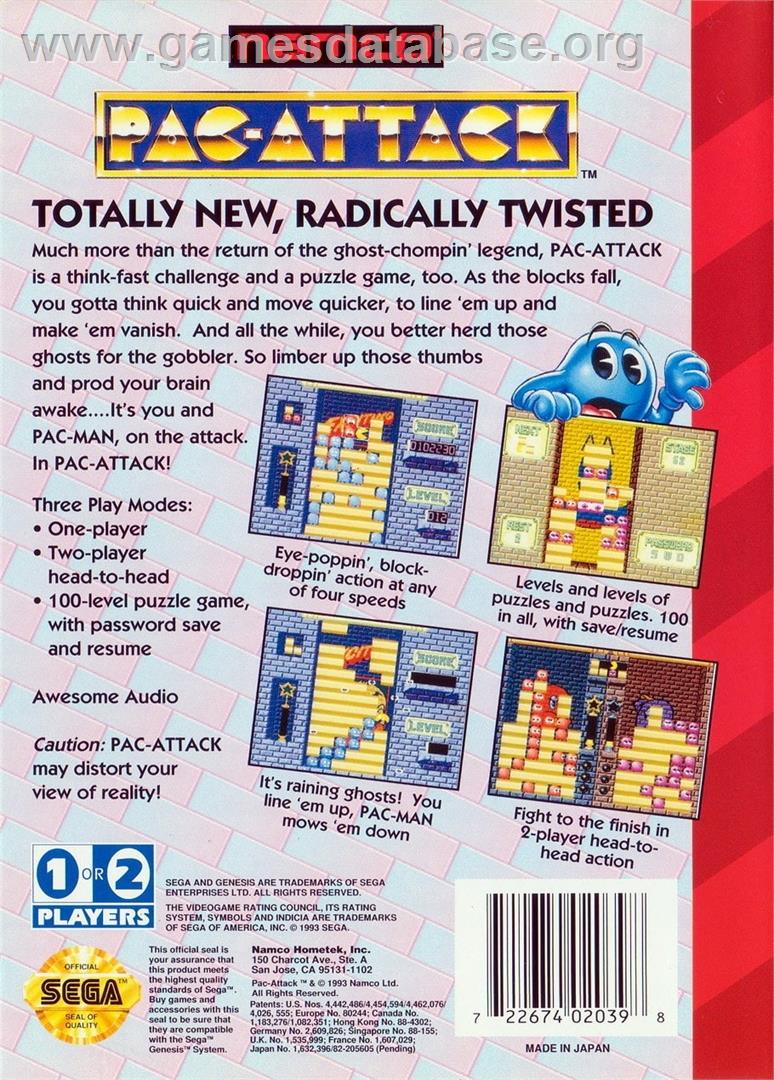 Pac-Panic - Sega Genesis - Artwork - Box Back