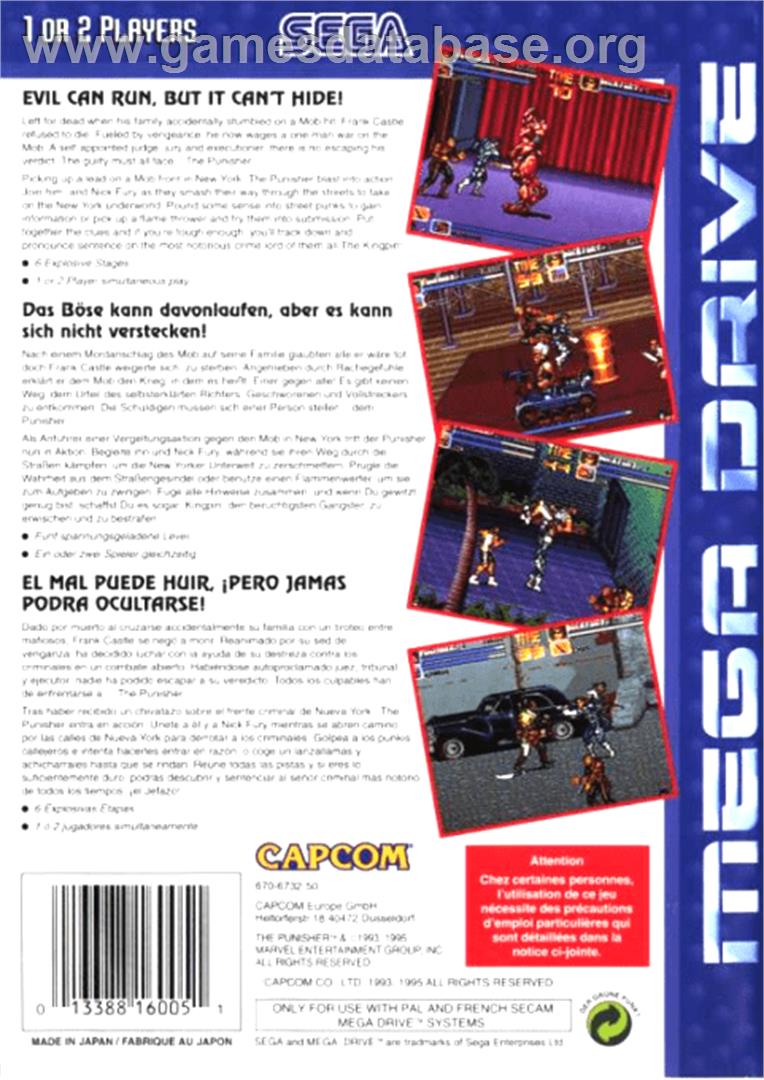 Punisher, The - Sega Genesis - Artwork - Box Back