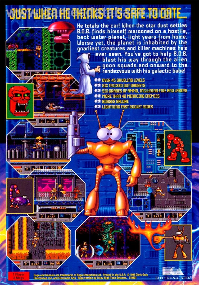 Space Funky B.o.b. - Sega Genesis - Artwork - Box Back