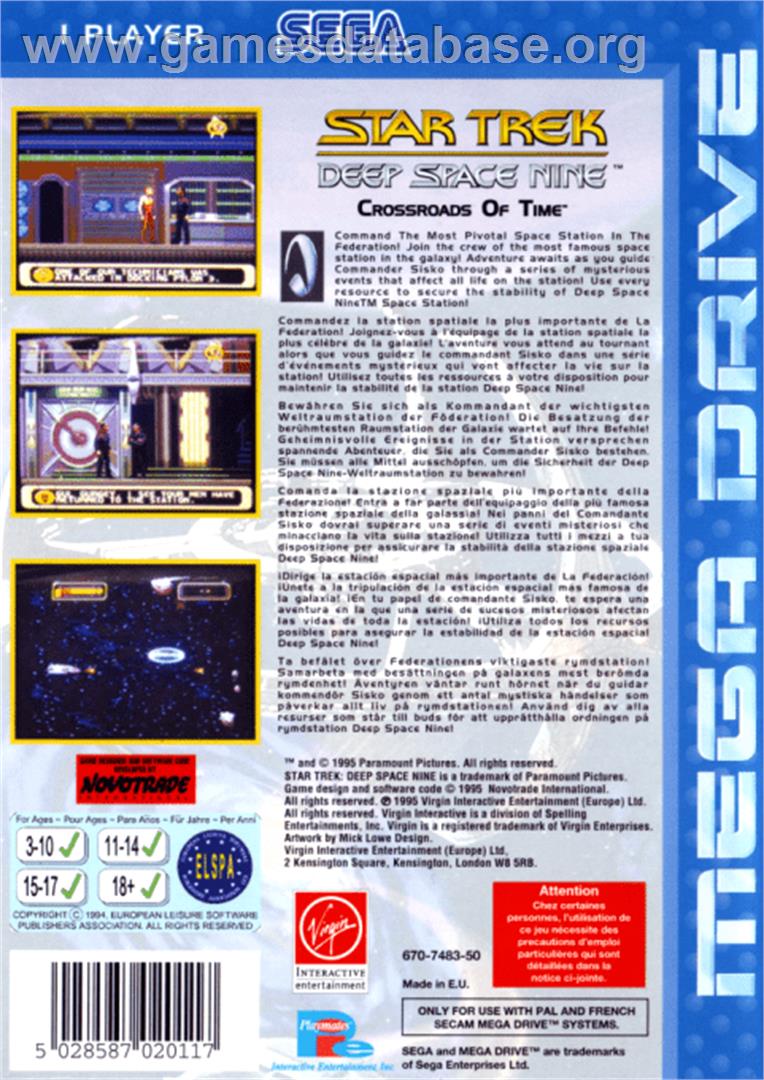 Star Trek Deep Space Nine - Crossroads of Time - Sega Genesis - Artwork - Box Back