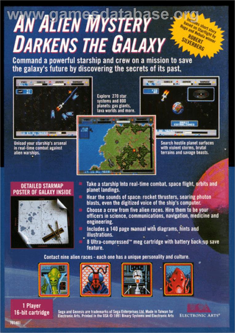 Starflight - Sega Genesis - Artwork - Box Back