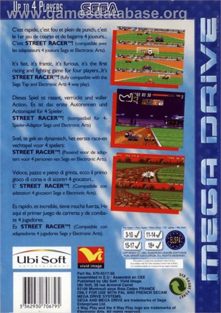 Street Racer - Sega Genesis - Artwork - Box Back