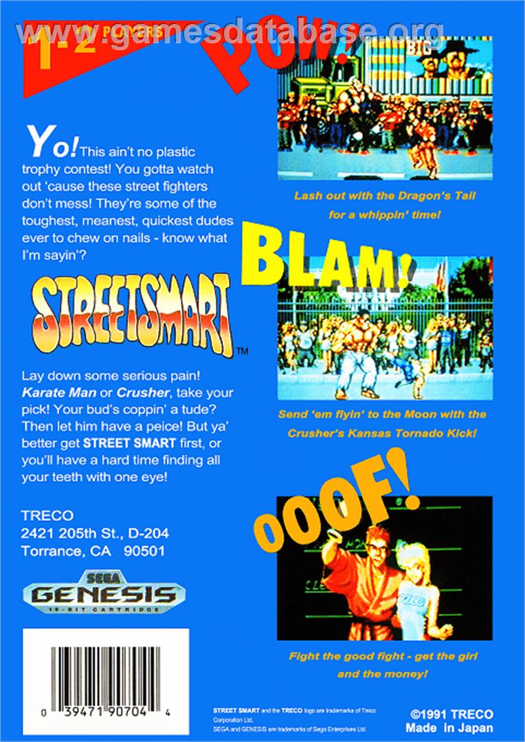 Street Smart - Sega Genesis - Artwork - Box Back