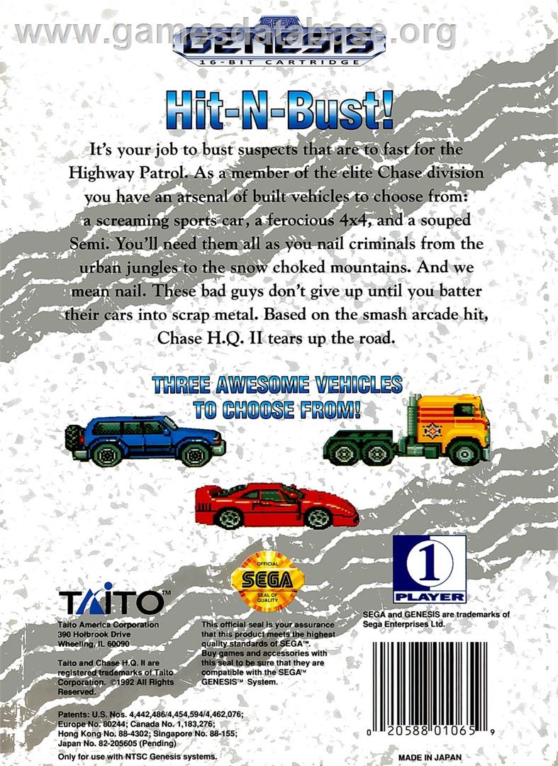 Super H.q. - Sega Genesis - Artwork - Box Back