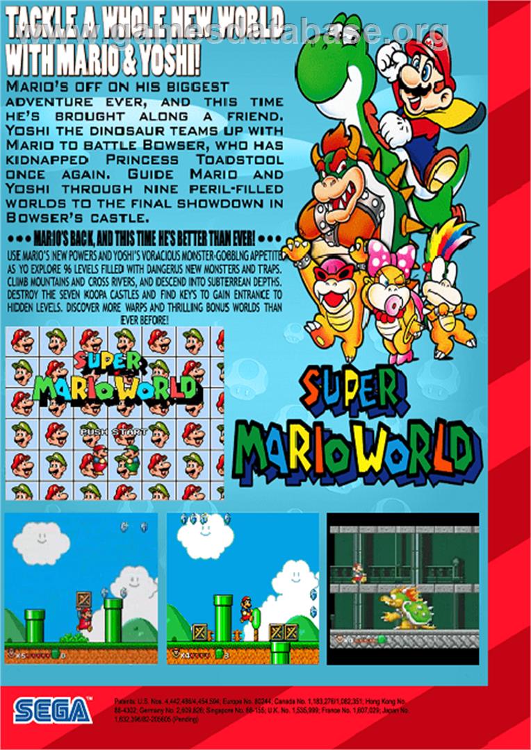Super Mario World - Sega Genesis - Artwork - Box Back