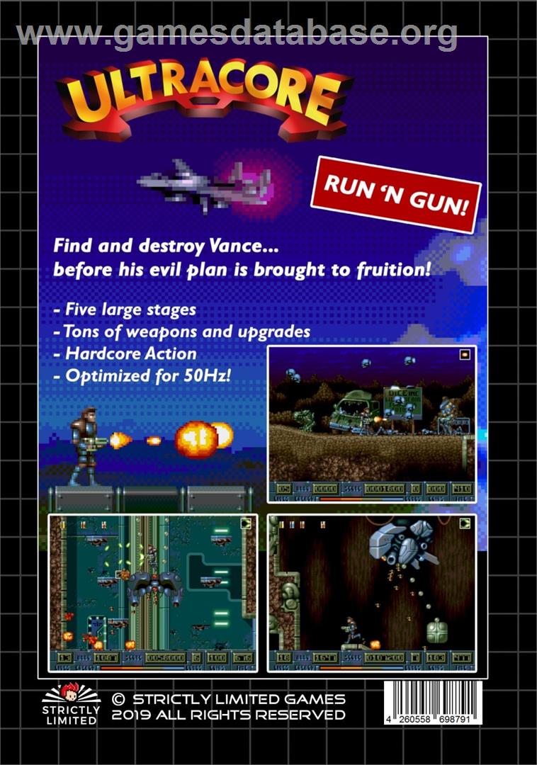 Ultracore - Sega Genesis - Artwork - Box Back