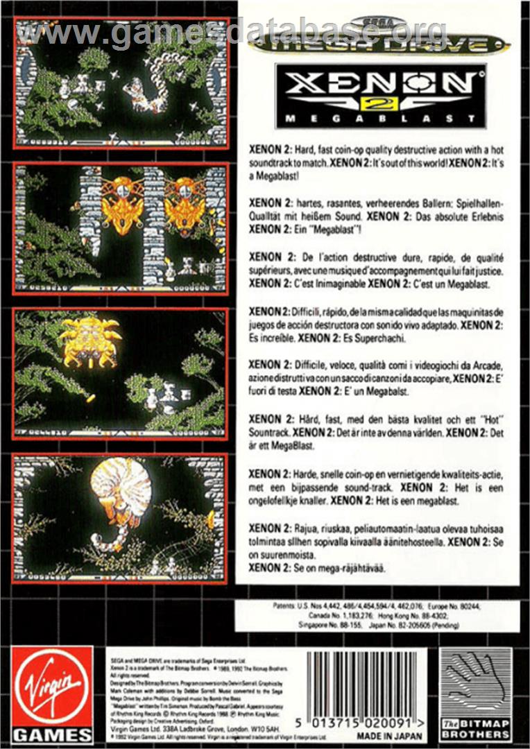 Xenon 2: Megablast - Sega Genesis - Artwork - Box Back