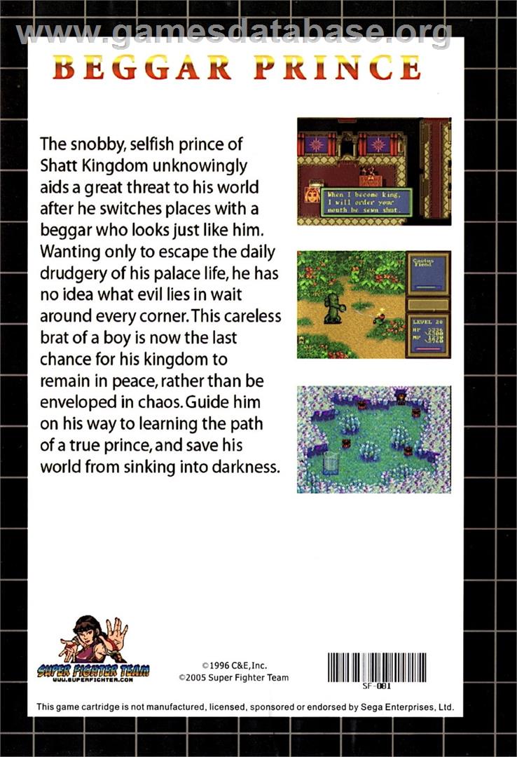 Xin Qi Gai Wang Zi - Sega Genesis - Artwork - Box Back