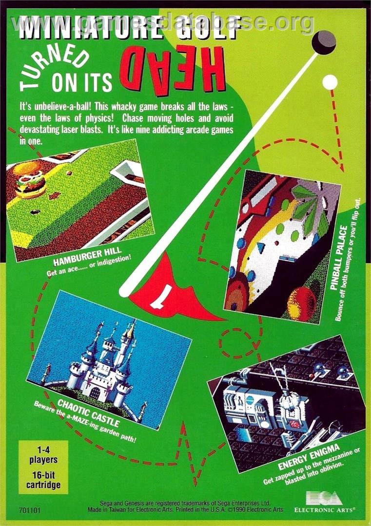Zany Golf - Sega Genesis - Artwork - Box Back