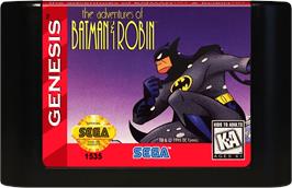 Cartridge artwork for Adventures Of Batman And Robin, The on the Sega Genesis.