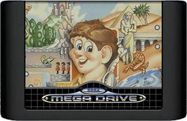 Cartridge artwork for Alex Kidd in the Enchanted Castle on the Sega Genesis.