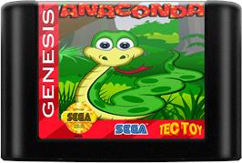 Cartridge artwork for Anaconda on the Sega Genesis.