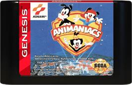 Cartridge artwork for Animaniacs on the Sega Genesis.
