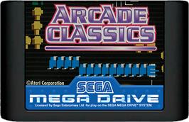 Cartridge artwork for Arcade Classics on the Sega Genesis.