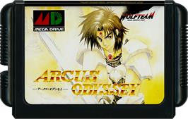 Cartridge artwork for Arcus Odyssey on the Sega Genesis.